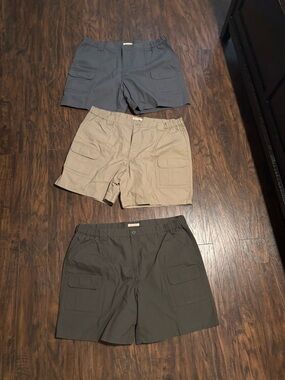 Savane Men's Cargo Shorts Trio - Gray, Khaki & Olive